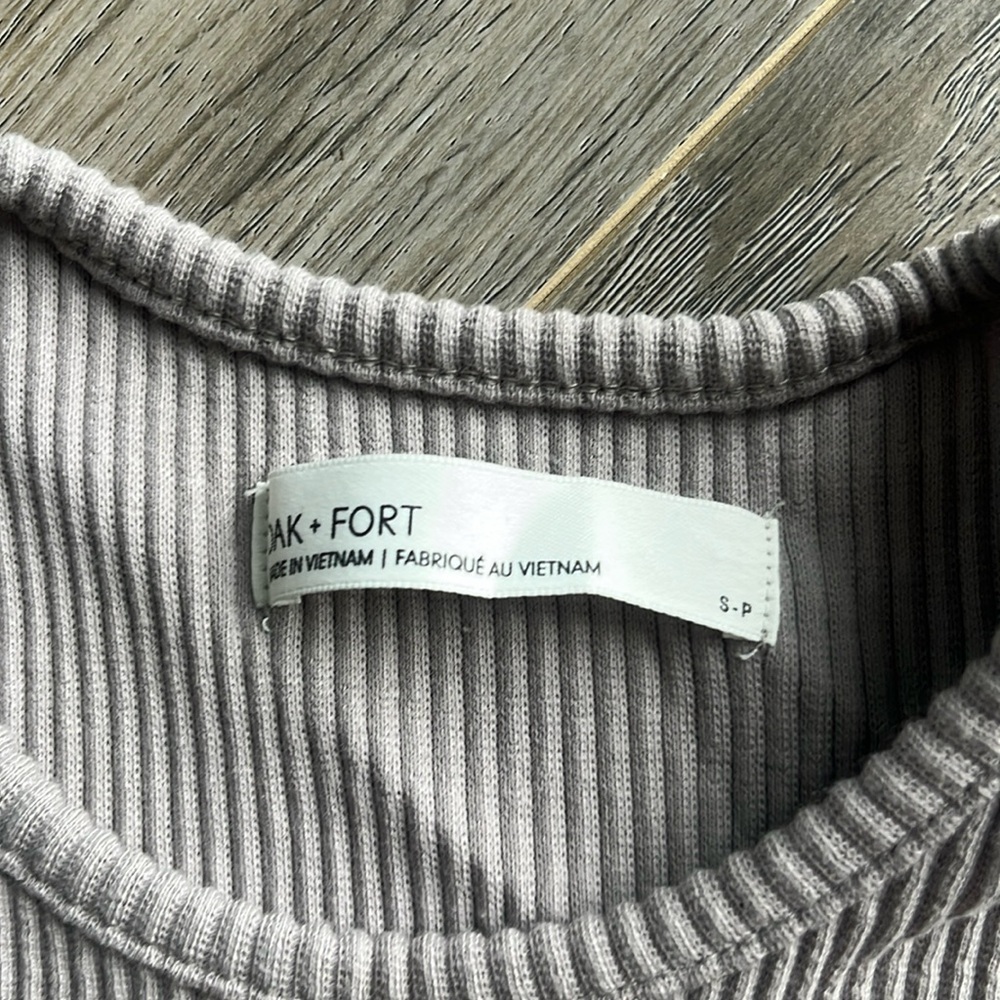 Oak + Fort Grey Ribbed Racerback Tank Top - Picture 2 of 3